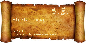 Vingler Emma névjegykártya